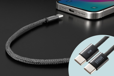 PD60W対応、USB Type-Cシリコンメッシュケーブル